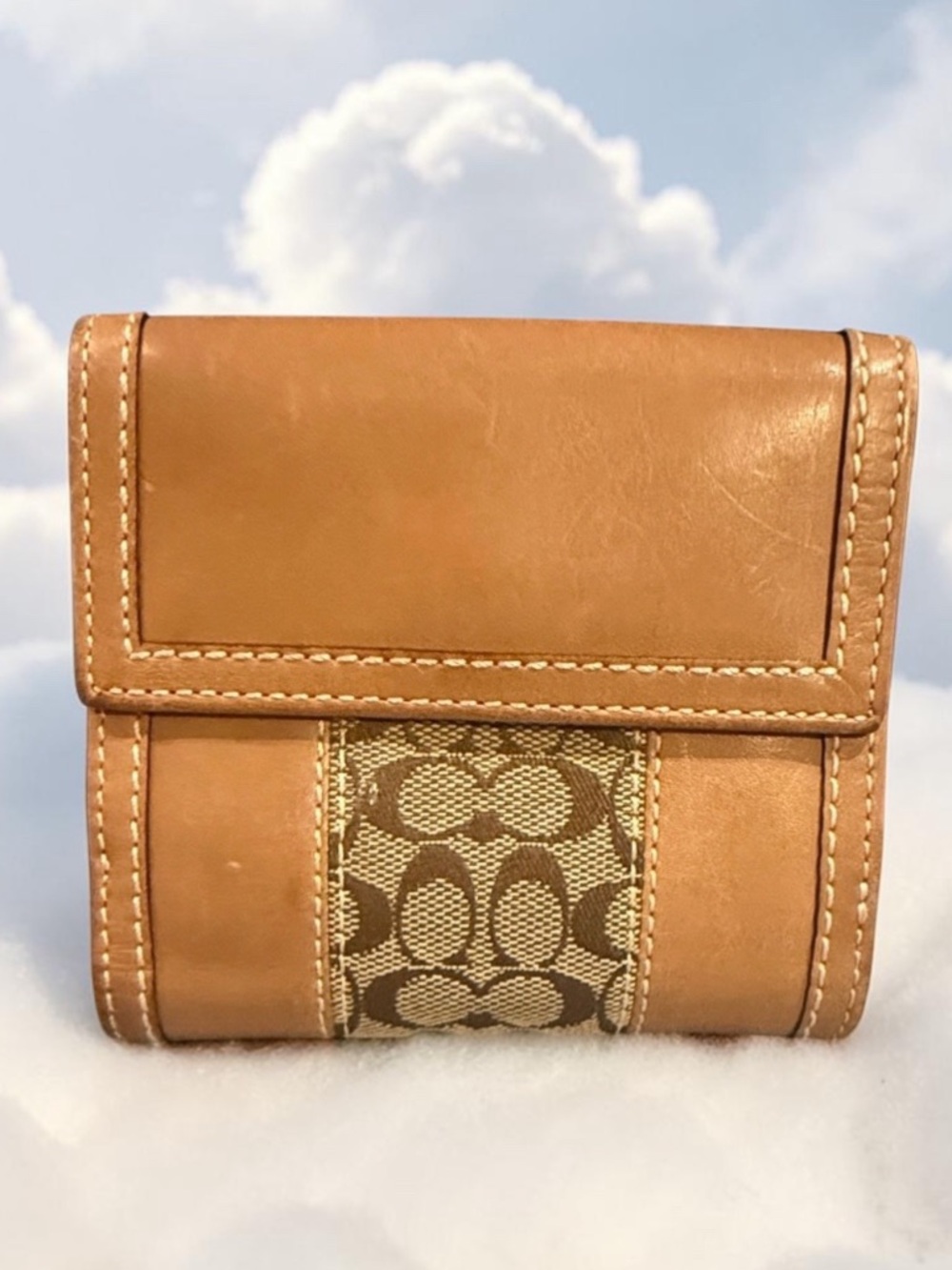 COACH ERGO Y2K SIGNATURE,AND LEATHER STRIPE BIFOLD FRENCH WALLET EARLY 2000’s - Picture 4 of 15